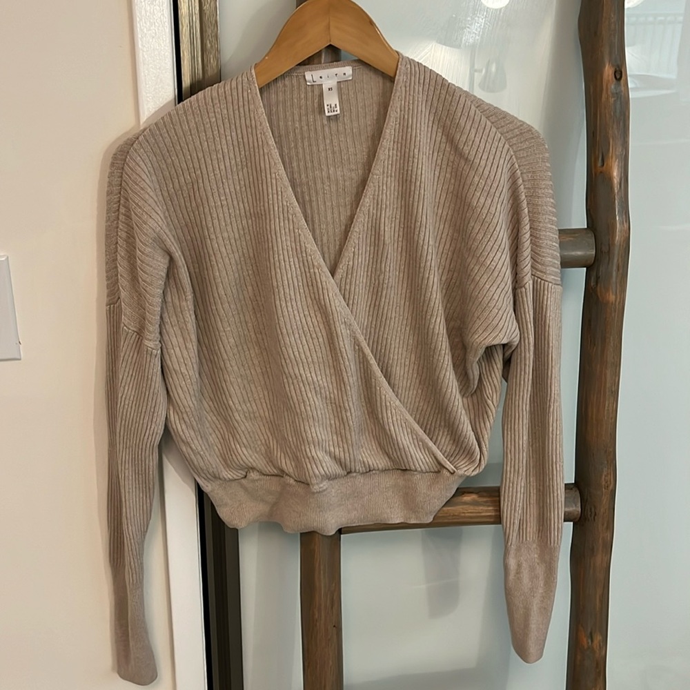 Cropped wrap sweater